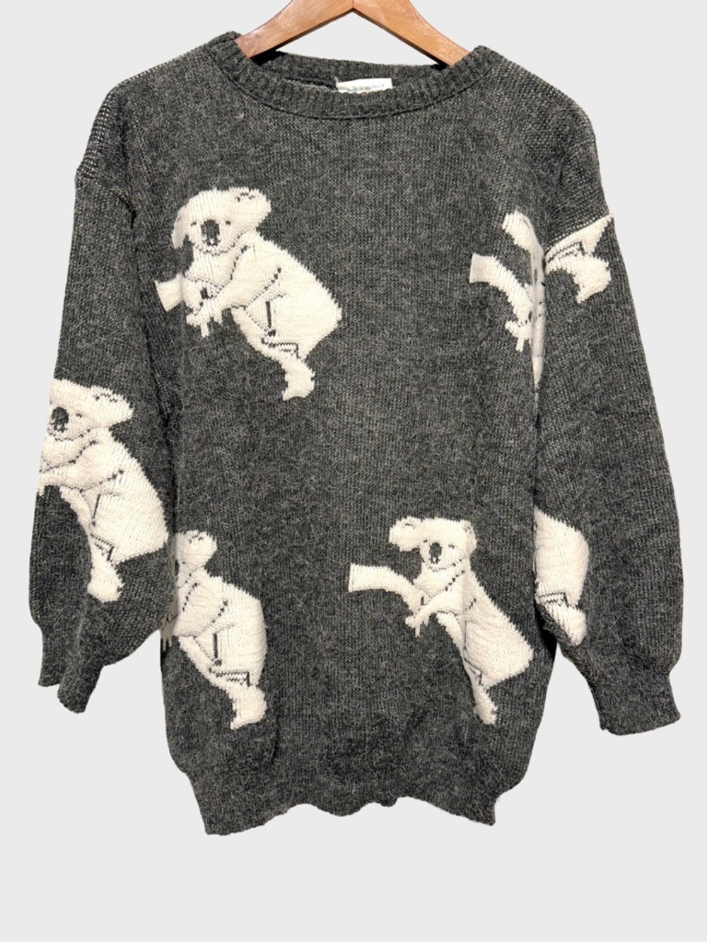 Koala Novelty Sweater Australian Animal Knit Kitsch Grandpa Cozy Oversized S/M